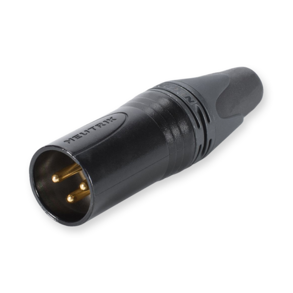 Neutrik NC3MXX-Bmale XLR connector zwart gold contacts