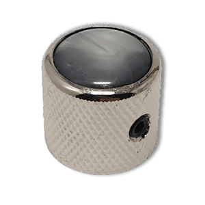 Boston KN-239 dome knop nickel metaal borgmoer black pearl inlay