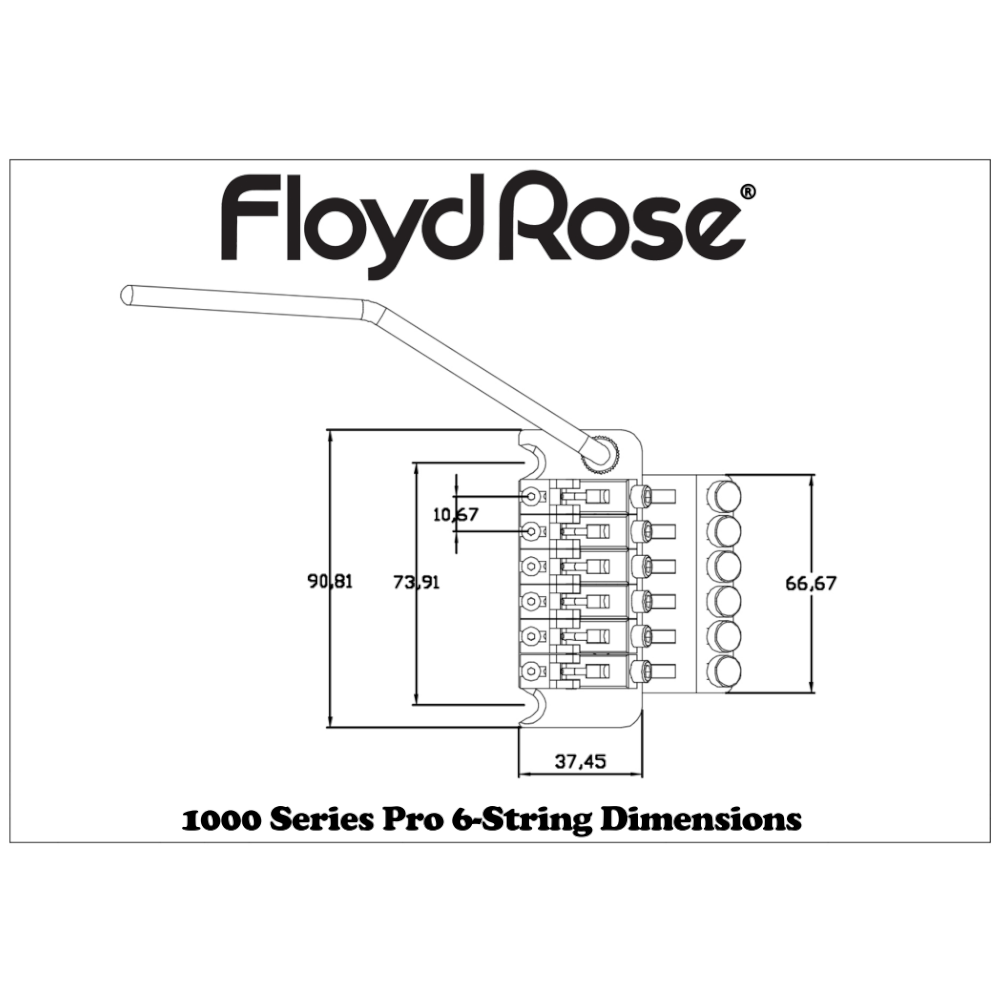 Floyd Rose FRTP1000C 1000 Pro Series tremolo set, chrome - Afbeelding 2
