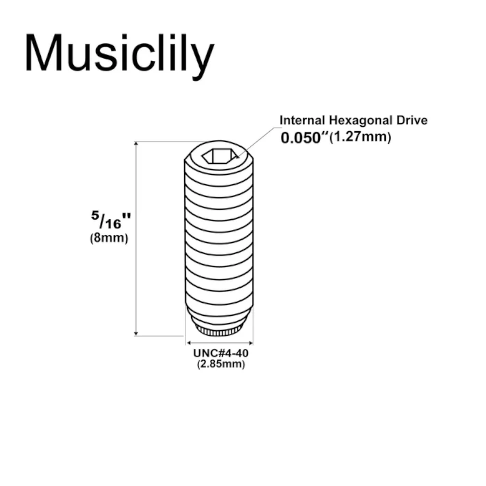 MusicLily brugzadelschroef imbus 8 mm USA UNC#4-40x5/16, zwart, 12 stuks - Image 3