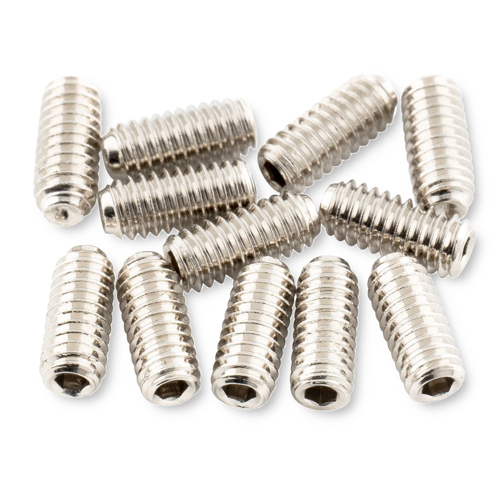 MusicLily brugzadelschroef imbus 6,5 mm USA UNF#4-48x1/4, nickel, 12 stuks - Afbeelding 2