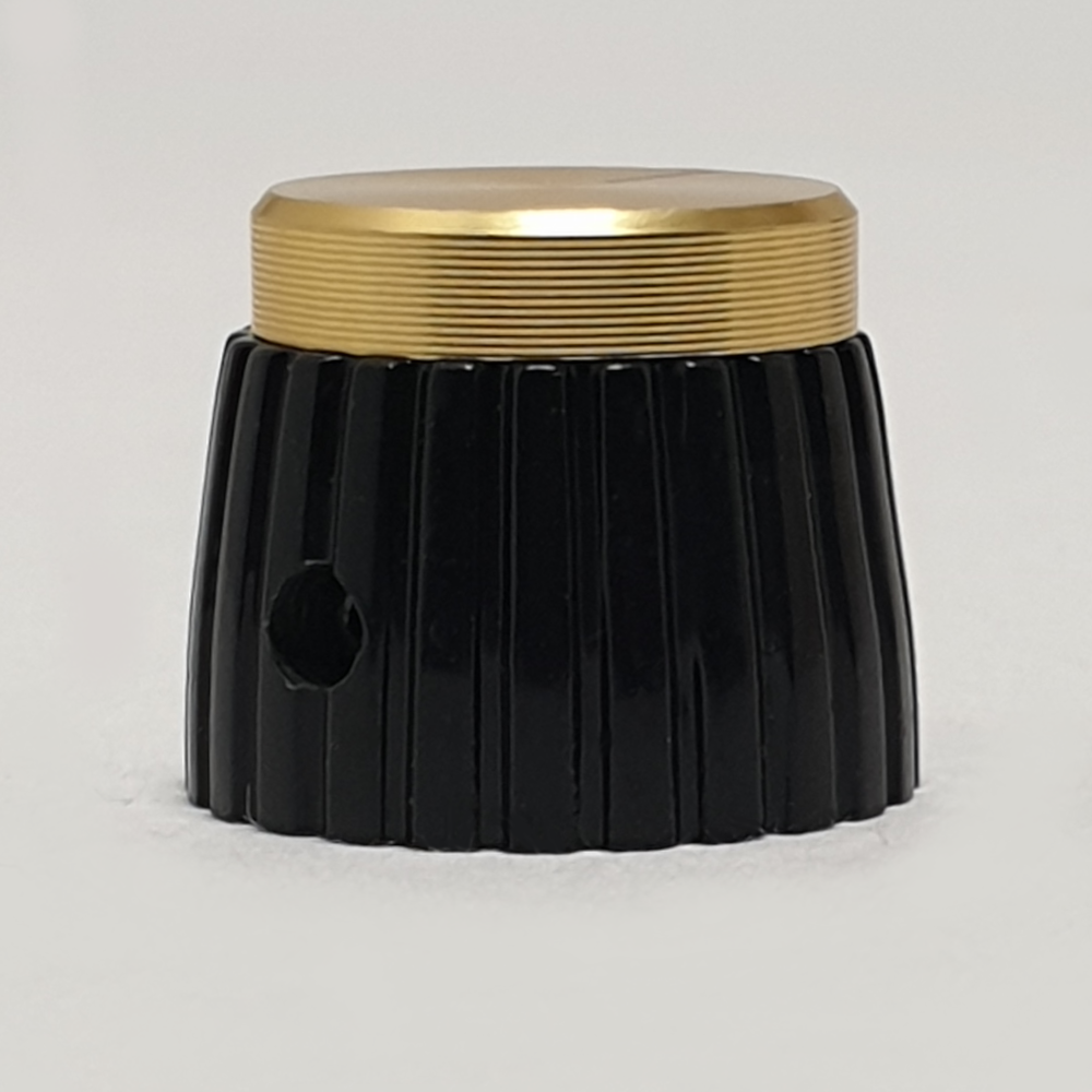 Marshall style knop, universeel, black-gold - Afbeelding 6