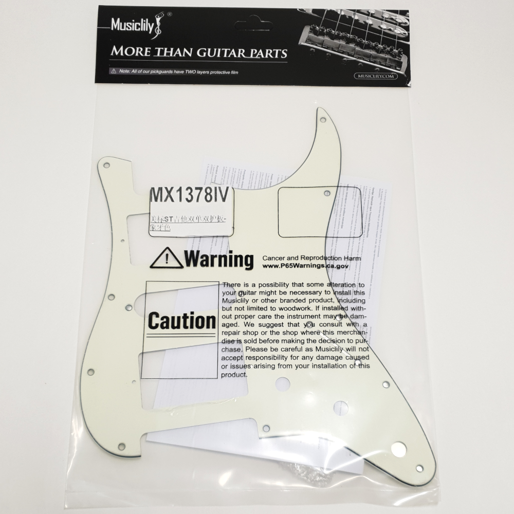 MusicLily MX1378IV stratocaster slagplaat mint ivory 3-ply - Afbeelding 6