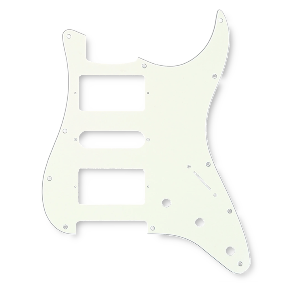 Slagplaat stratocaster 11H 2xH 1xSC 3-ply mint ivory