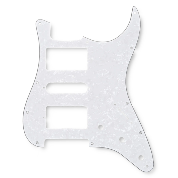 Slagplaat stratocaster 11H 2xH 1xSC 4-ply white pearl
