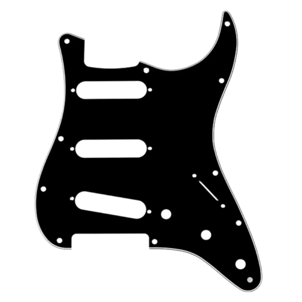 Slagplaat stratocaster 11H 3-ply black