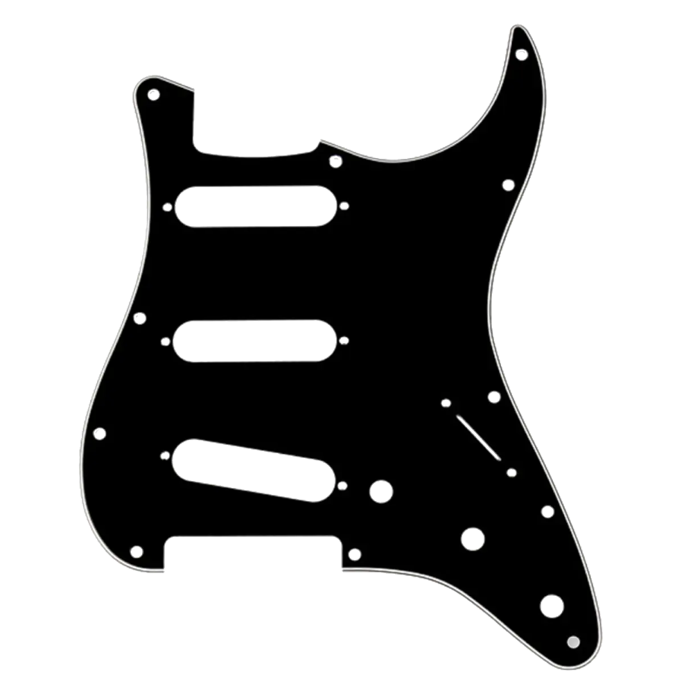 Slagplaat stratocaster 11H 3-ply black