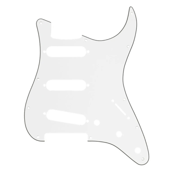 Slagplaat stratocaster 11H 3-ply white