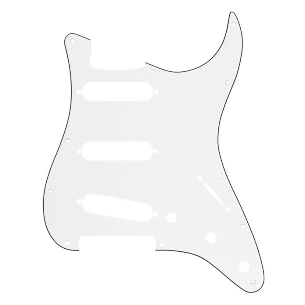 Slagplaat stratocaster 11H 3-ply white
