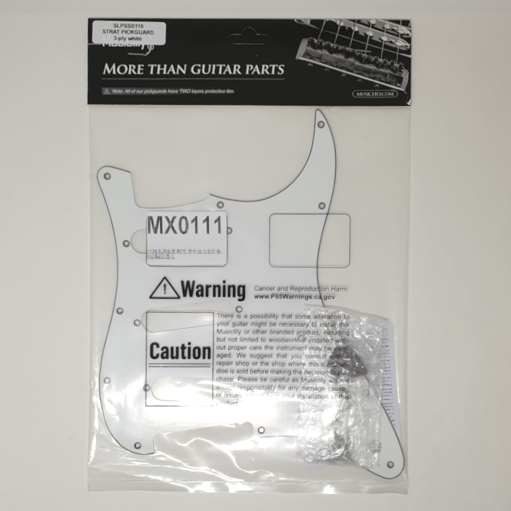 MusicLily MX0111 stratocaster slagplaat white 3-ply, 3 x single coil - Afbeelding 7