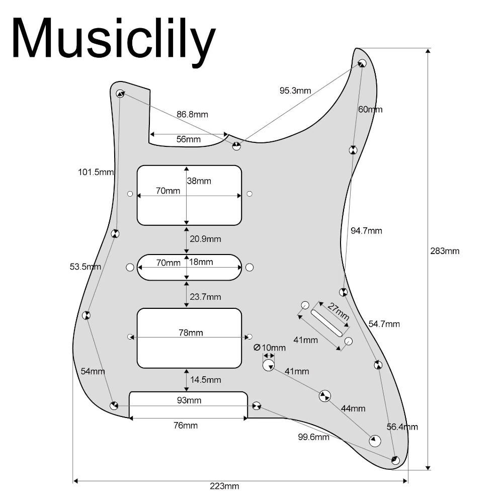 MusicLily MX1378IV stratocaster slagplaat mint ivory 3-ply - Afbeelding 2
