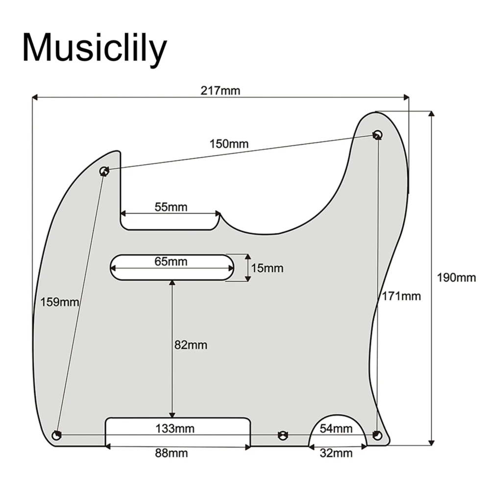 MusicLily MX1410 telecaster slagplaat 5-hole STD 4-ply aged white pearl - Image 2