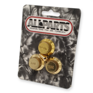 Allparts knoppenset gold met gold tekst PK-0178-002