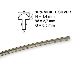 Boston FW-1427058 fret draad, per stuk, 7cm nickel/silver