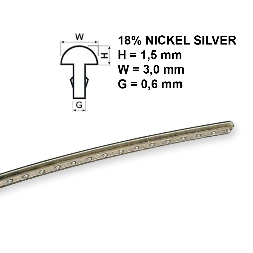 Boston FW-1530068 fret draad, per stuk, 7cm nickel/silver