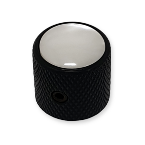 Boston KB-236 dome knop, black met pearl inlay