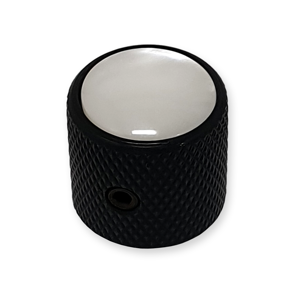 Boston KB-236 dome knop, black met pearl inlay