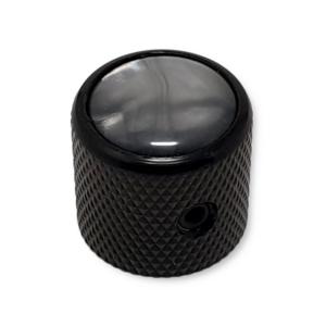 Boston KB-239 dome knop, black met black pearl inlay