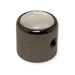 Boston KBN-236 dome knop, black nickel met pearl inlay