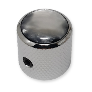 Boston KCH-239 dome knop, chrome met black pearl inlay