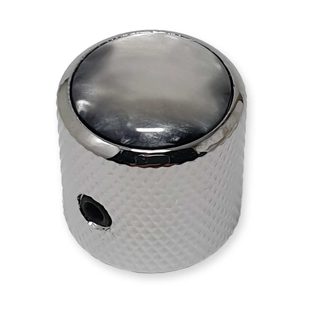 Boston KCH-239 dome knop, chrome met black pearl inlay