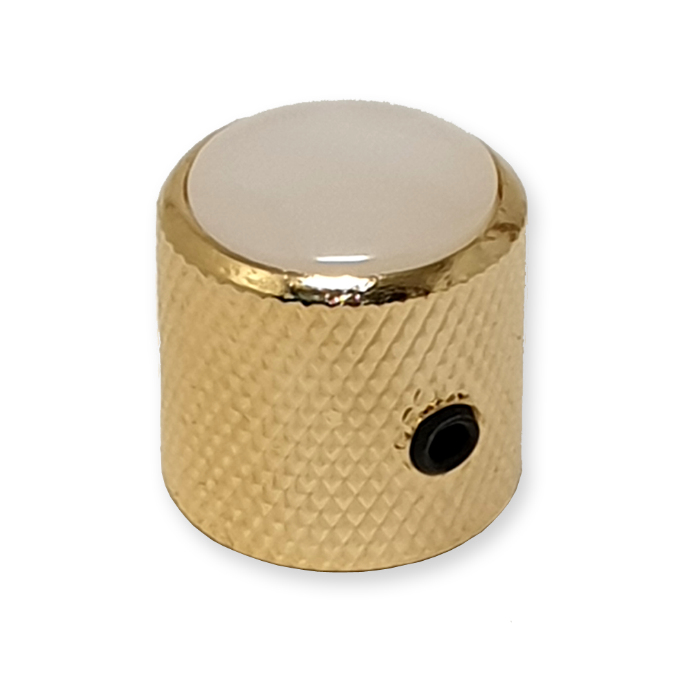 Boston KG-236 dome knop, gold met pearl inlay