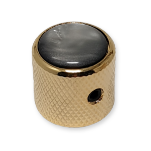 Boston KG-239 dome knop, gold met black pearl inlay