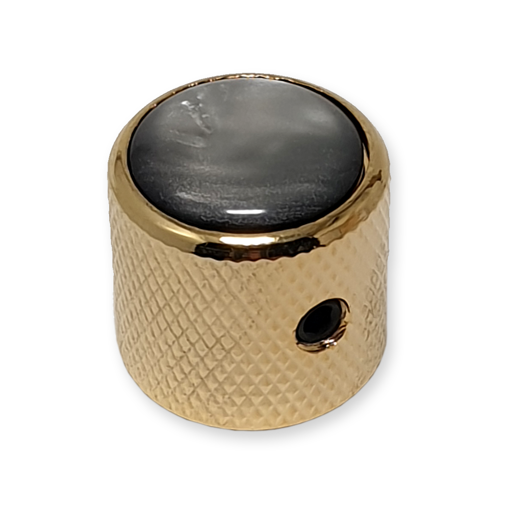 Boston KG-239 dome knop, gold met black pearl inlay