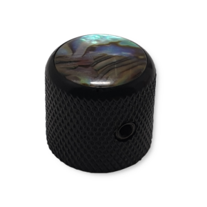 Dome knop, zwart met abalone inlay