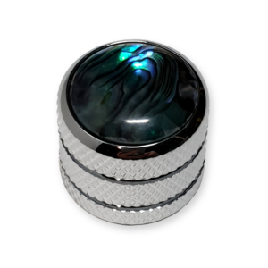 Dome knop, voor volume of tone regelaar, chrome abalone
