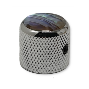 Dome knop, chrome met abalone inlay