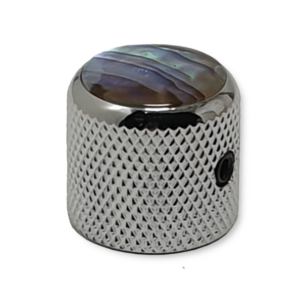 Dome knop, chrome met abalone inlay