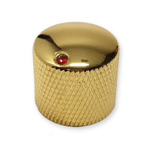 Dome knop, voor volume of tone regelaar, gold met red dot