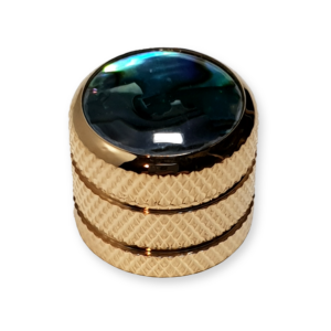 Dome knop, voor volume of tone regelaar, gold abalone