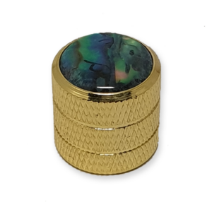 Dome knop, groot model, voor volume of tone regelaar, gold abalone