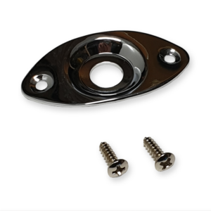 Fleor output jack plate, ovaal, gewelfd, universeel, chrome