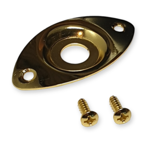 Fleor output jack plate, ovaal, gewelfd, universeel, gold