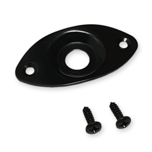 Fleor output jack plate, ovaal, gewelfd, universeel, zwart