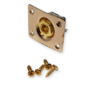 Fleor output jack plate, rechthoekig, gewelfd, universeel, gold