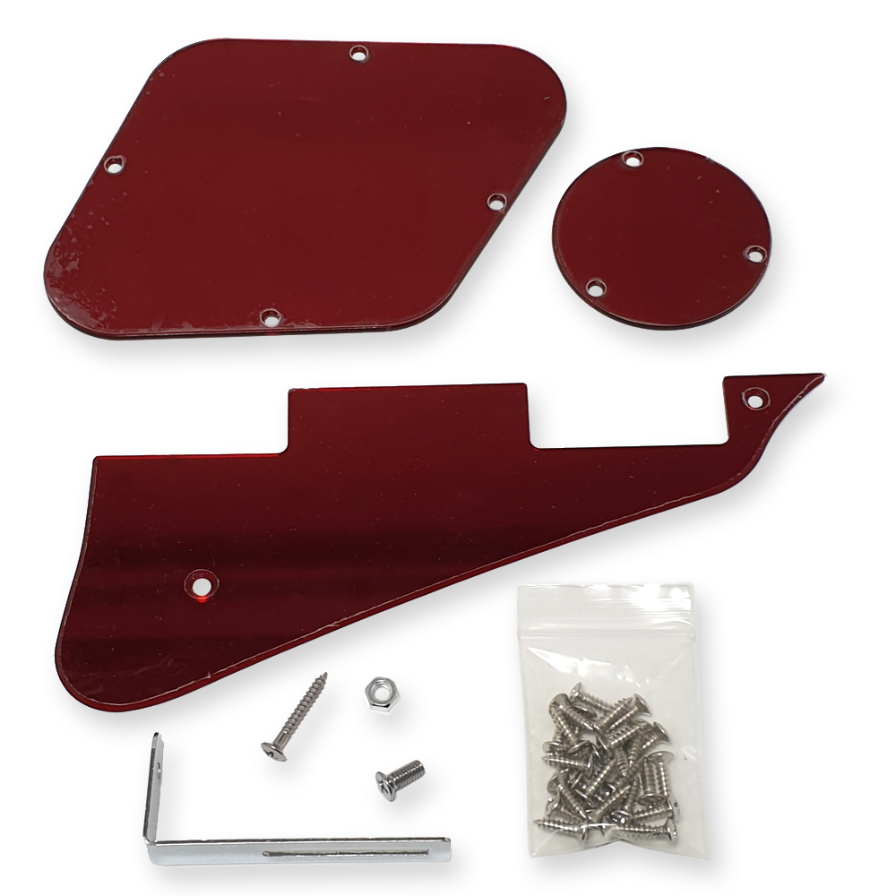 Fleor Les Paul slagplaat set 1-ply red mirror