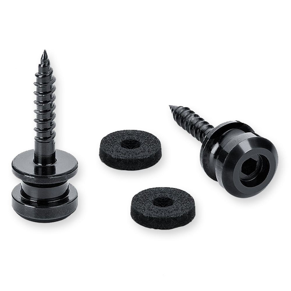 Schaller straplock buttons set, 22 mm, blackchrome 24030400