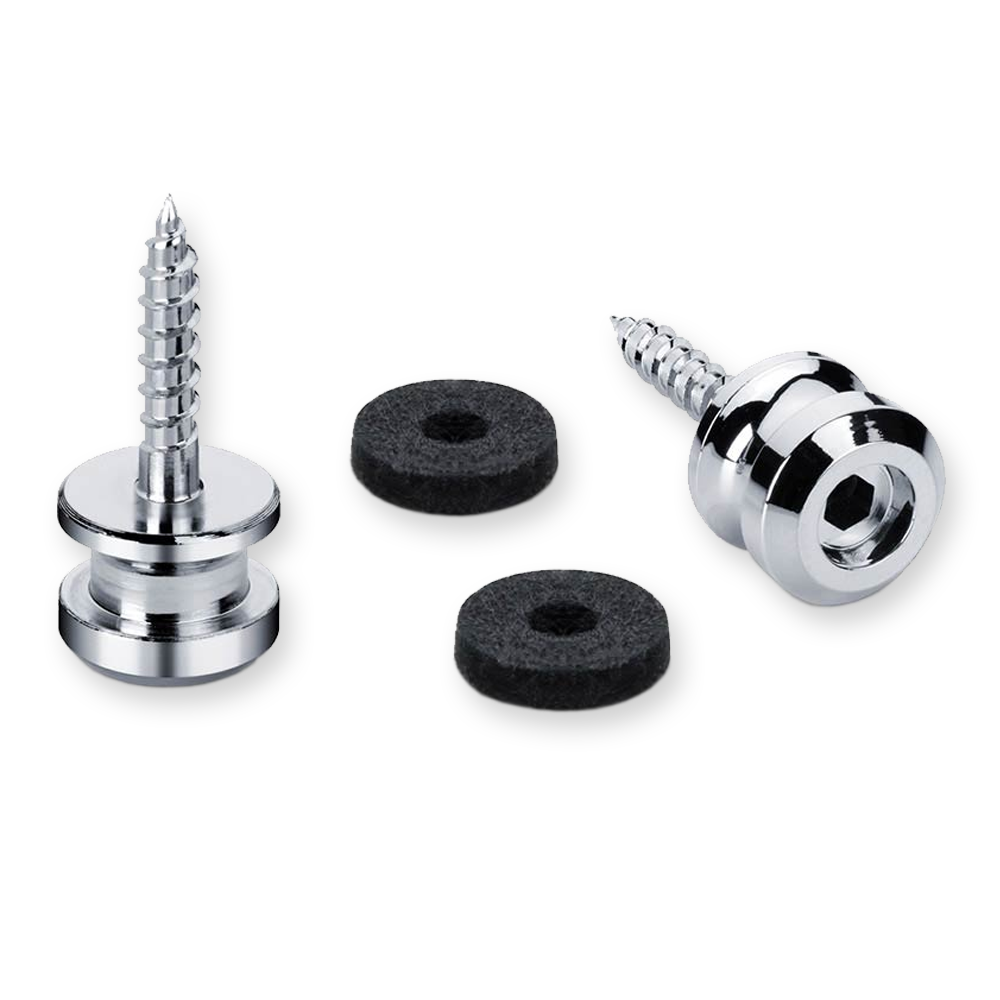 Schaller straplock buttons set, 18 mm, chrome 24060200