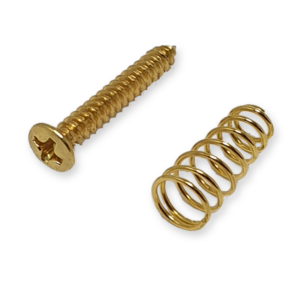 Single coil pickup schroeven met veertje, 22 x 3 mm, gold 6 st.