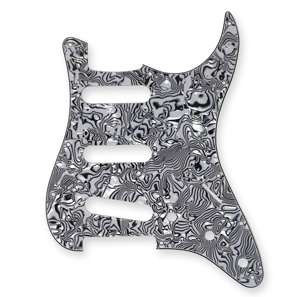 Fleor stratocaster slagplaat black/white shell
