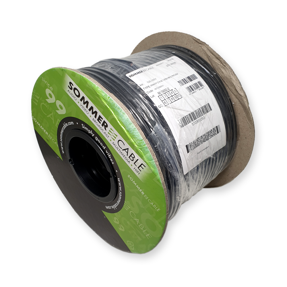 Sommer Binary 234 MKII DMX kabel 520-0051 zwart 100m