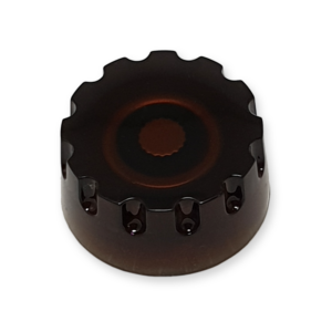 Speed knop, voor volume of tone regelaar, gekarteld, brown