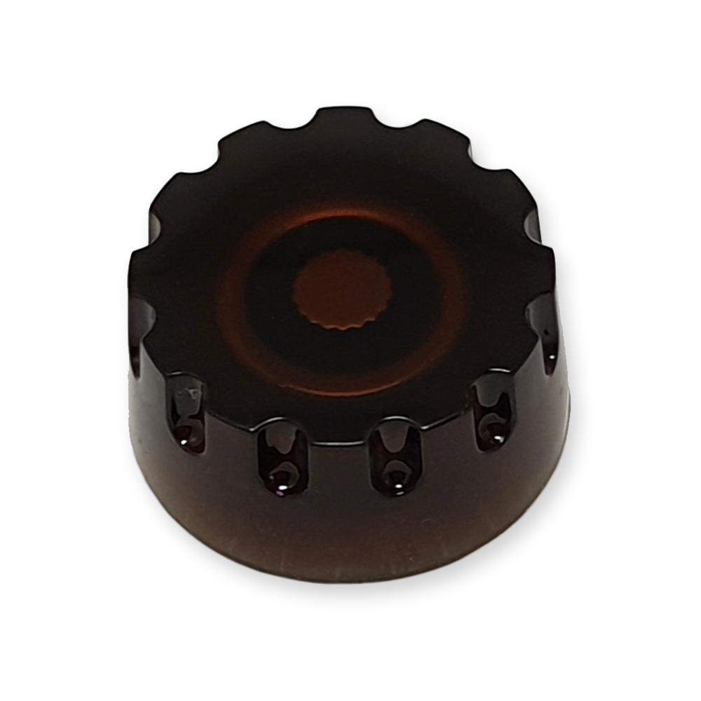 Speed knop, voor volume of tone regelaar, gekarteld, brown