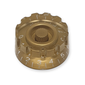Speed knop, voor volume of tone regelaar, gekarteld, gold