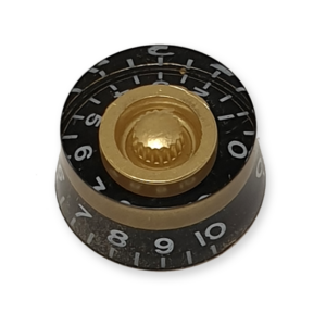 Speed knop, voor volume of tone regelaar, zwart/goud