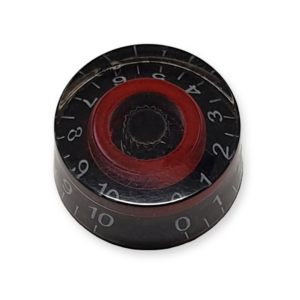 Speed knop, voor volume of tone regelaar, transparant zwart/rood